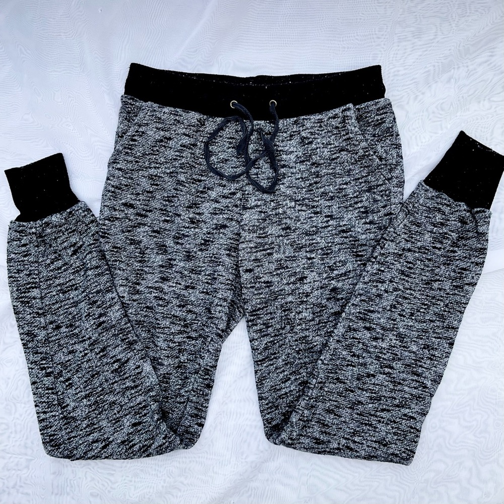 black/grey marled joggers